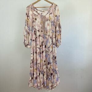 Free People In The Moment Printed Dress - Nude Combo - Size XS